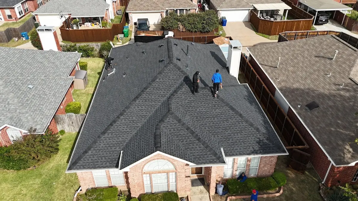 Slate & Tile Roof Repair work in progress on a Kansas City property